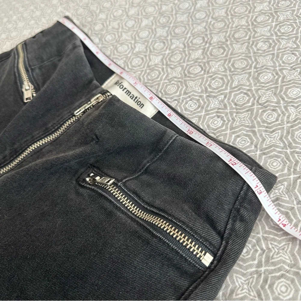 Reformation Niki Jean in Argentine Black Denim Zippers Skinny Size 26 - Picture 10 of 14